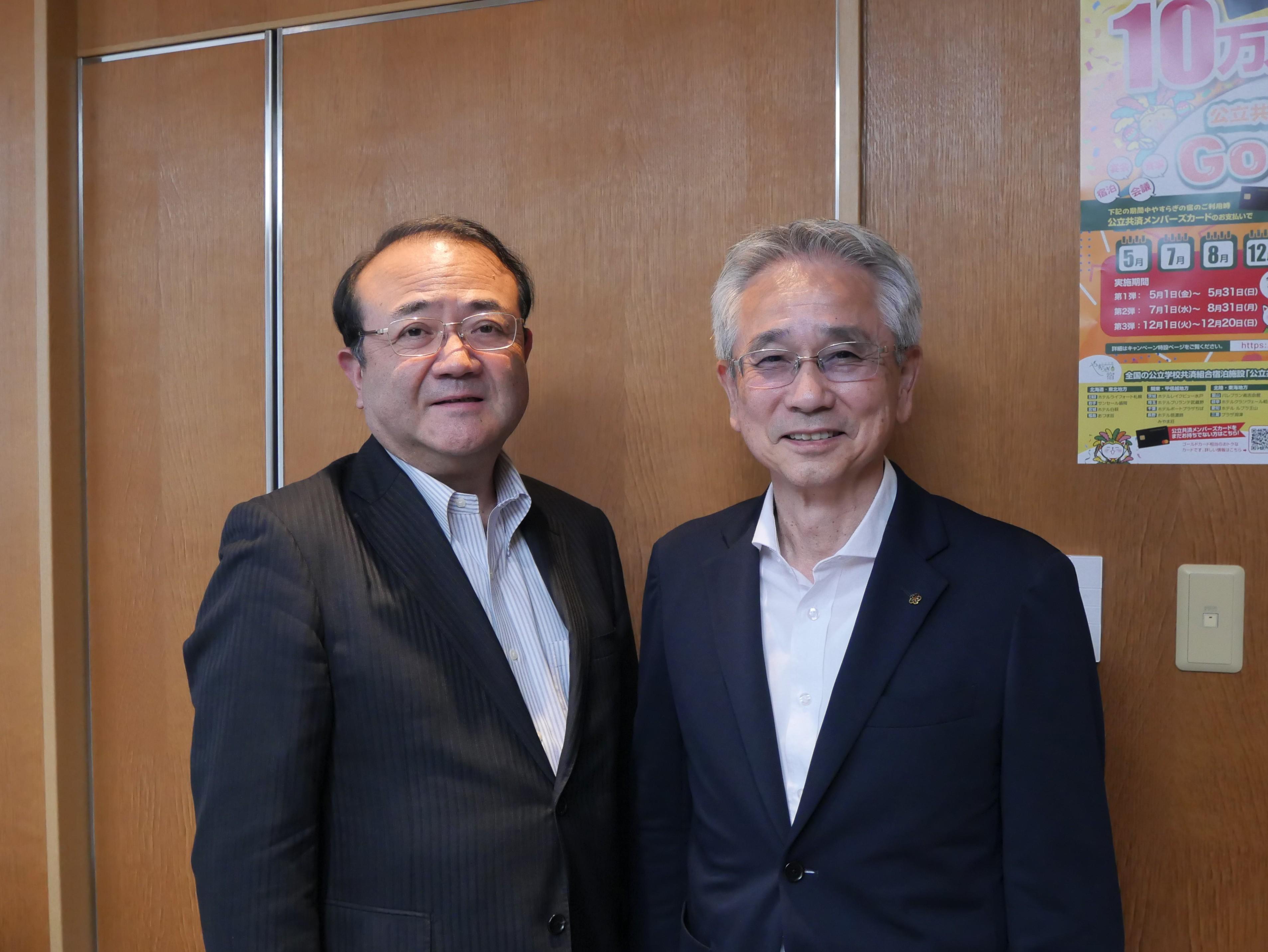 画像:丸山理事長と太田教育長