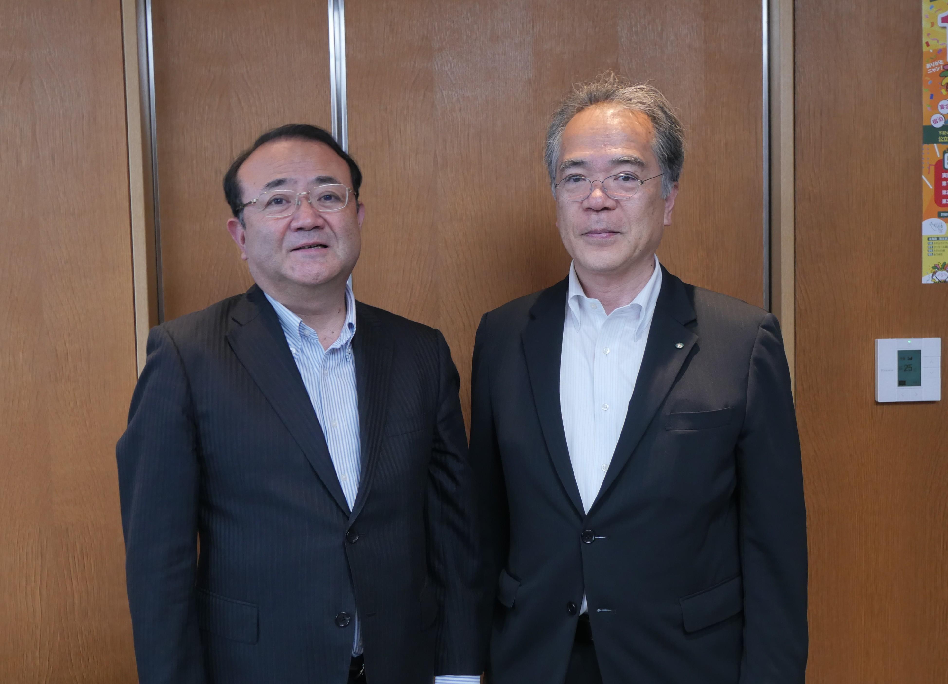 画像:丸山理事長と山田教育長