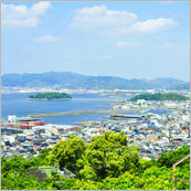 パワースポット竹島で潮風健康ウォーク