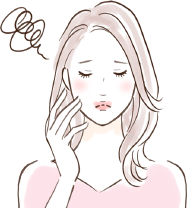 画像:顔に手を当てて悩んでいる女性