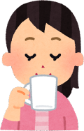 画像:飲み物を飲んでいる女性のイラスト