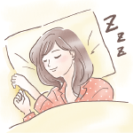 画像:睡眠をとる女性のイラスト