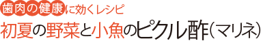 歯肉の健康に効くレシピ 初夏の野菜と小魚のピクル酢(マリネ)