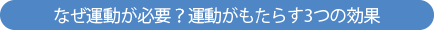 なぜ運動が必要?運動がもたらす3つの効果