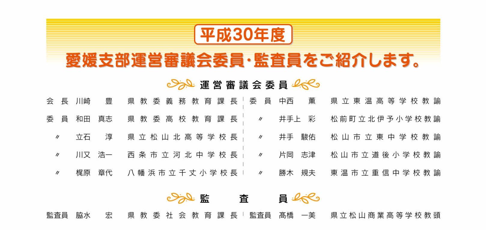 平成30年度運営審議会委員等名簿