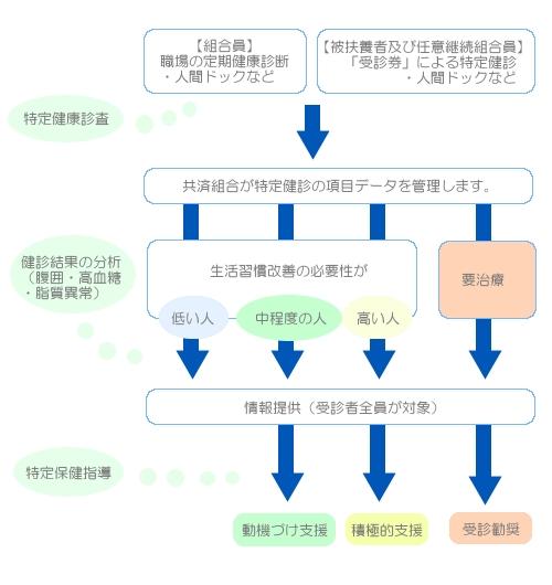 画像:特定健康診査・特定保健指導の流れ